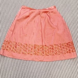 Pretty Coral Beaded Midi Skirt